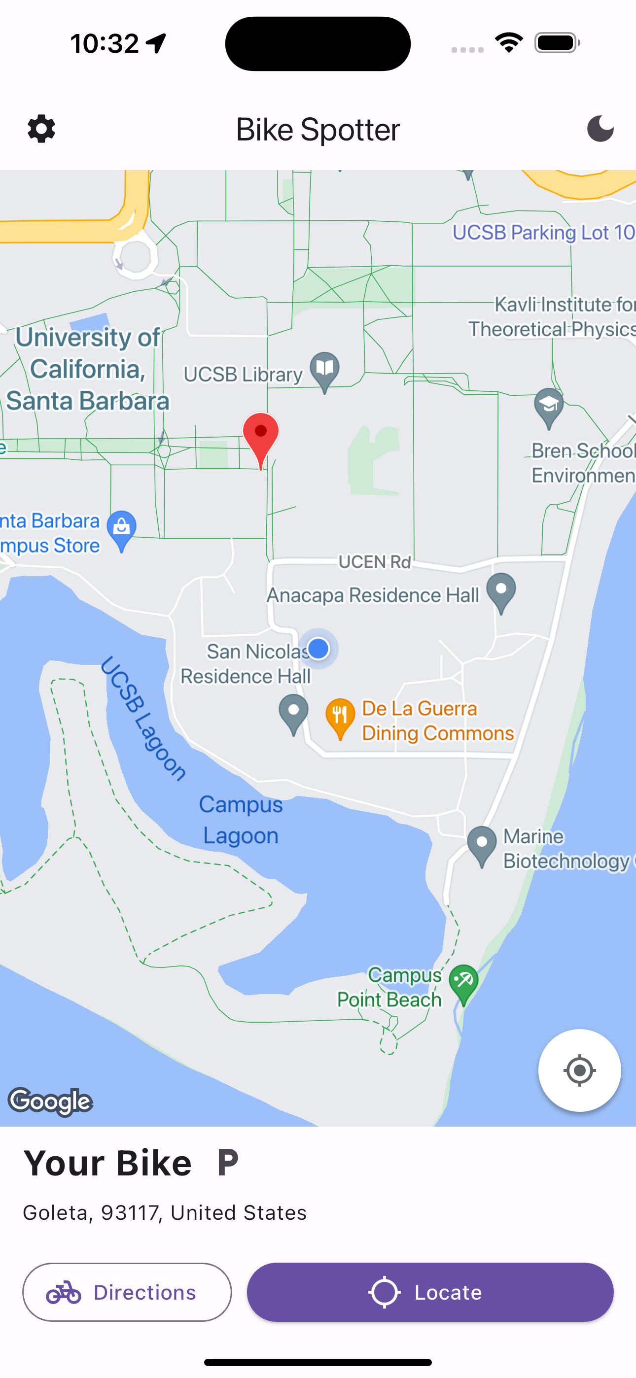 BikeSpotter App Screenshot